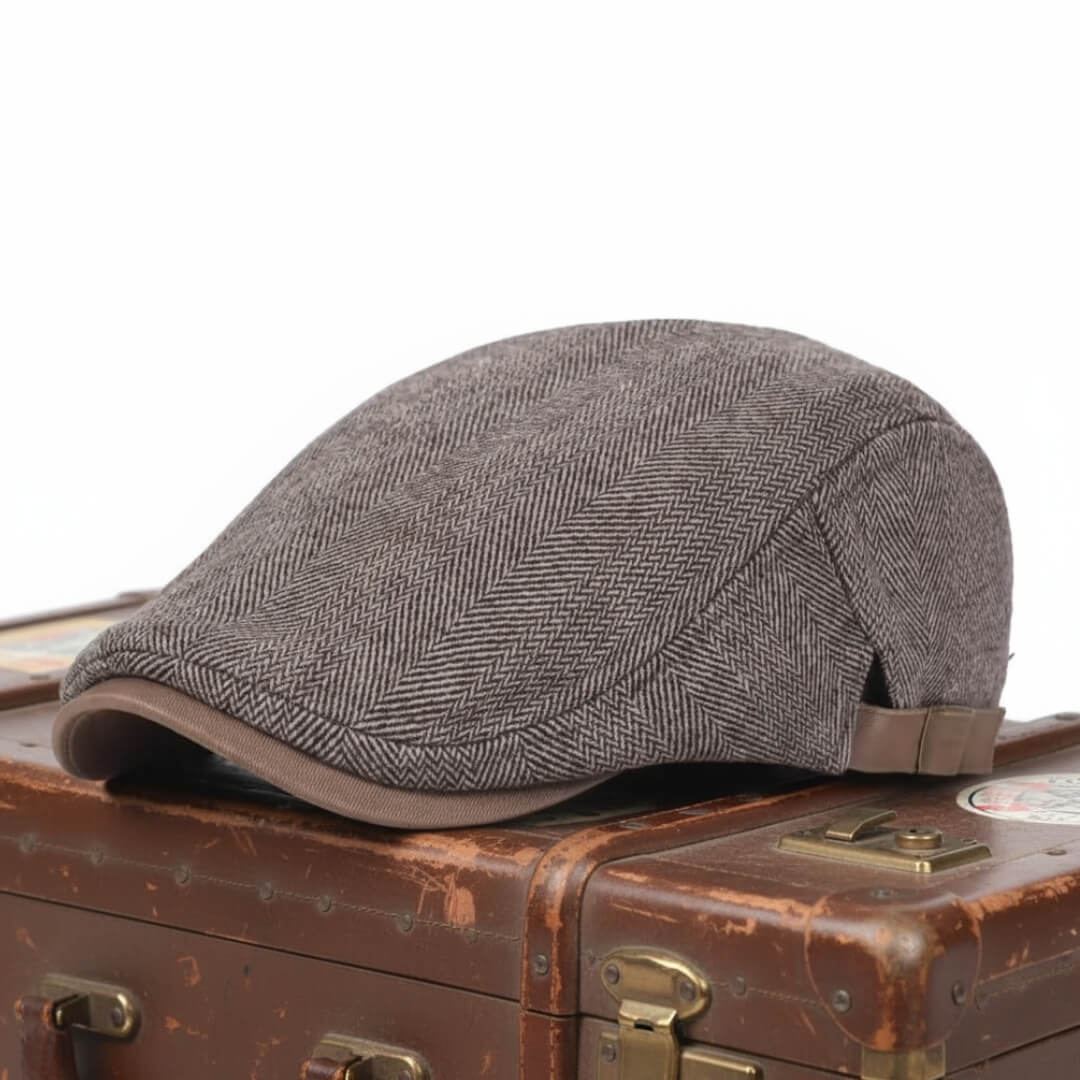 Wool Herringbone Flat Cap - SCOTTSDALE