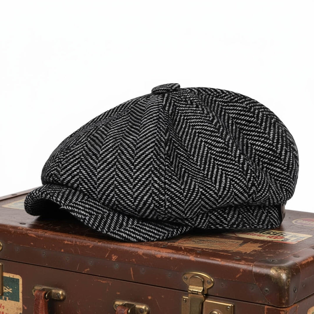 Herringbone Wool Blend Cap - TUCSON